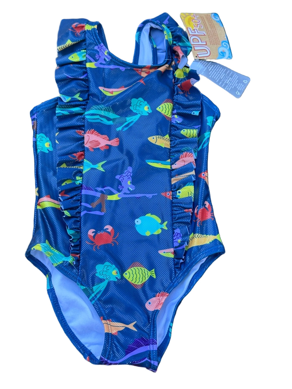Disney Pixar Luca and Alberto Ruffle Swimsuit UPF 50+ - Picture 9 of 12